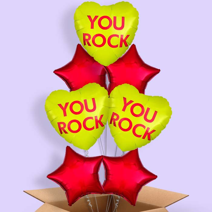 You Rock | Candy Heart Balloon in a Box - 7 Balloon | Small Indoor Plants