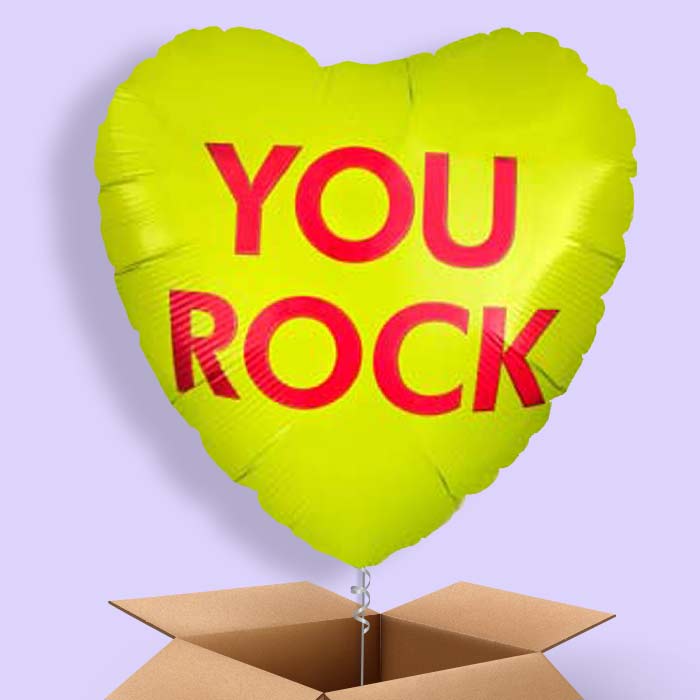 You Rock | Candy Heart Balloon in a Box - 1 Balloon | Small Indoor Plants