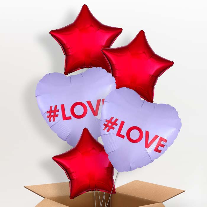 #Love | Candy Heart Balloon in a Box - 5 Balloon | Small Indoor Plants