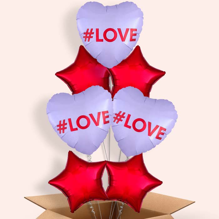 #Love | Candy Heart Balloon in a Box - 7 Balloon | Small Indoor Plants
