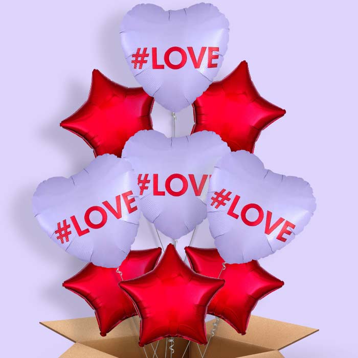 #Love | Candy Heart Balloon in a Box - 9 Balloon | Small Indoor Plants
