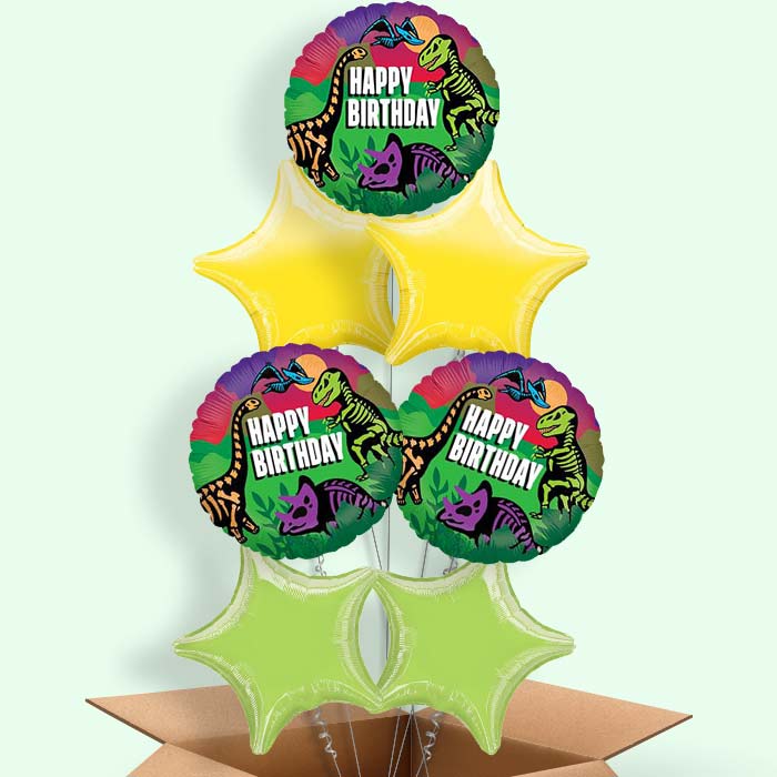 Jurassic Birthday Balloons Delivery - 7 Balloon | Small Indoor Plants