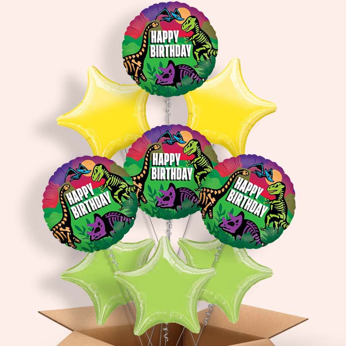 Jurassic Birthday Balloons Delivery - 9 Balloon | Small Indoor Plants