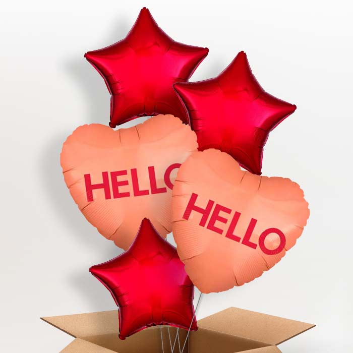 Hello | Candy Heart Balloon in a Box - 5 Balloon | Small Indoor Plants