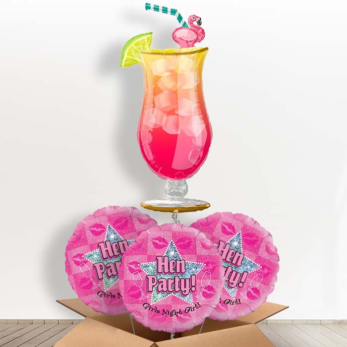 Hen Party Tropical Cocktail Foil Balloon in a Box