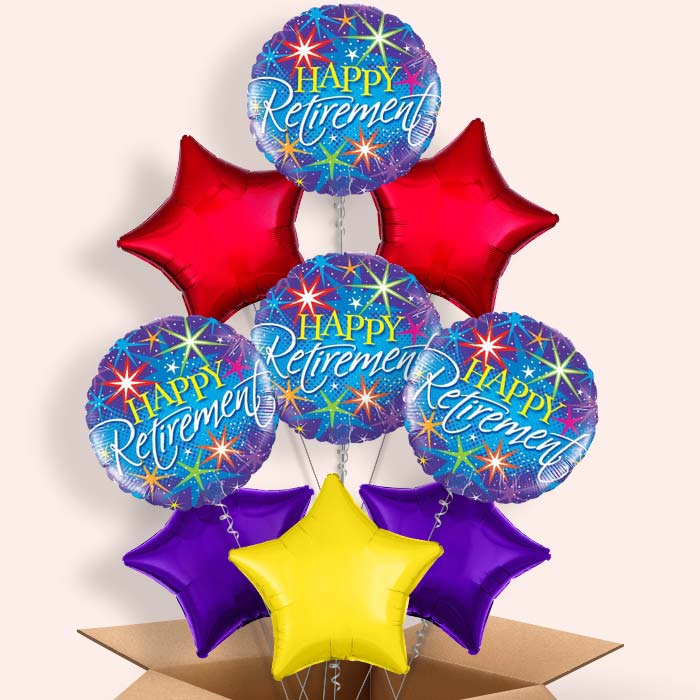 Stars Happy Retirement Balloon in a Box - 9 Balloon | Small Indoor Plants