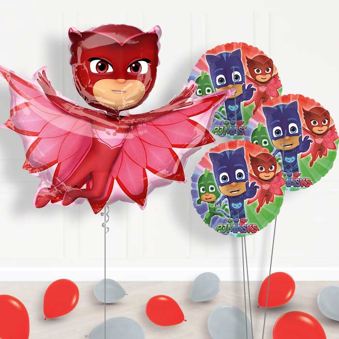 PJ Masks Owlette Inflated Helium Balloons Delivered - Themed Bouquet and Latex | Small Indoor Plants