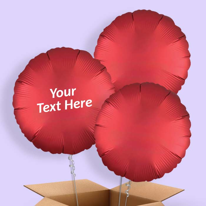 Red Satin Circle Balloon in a Box