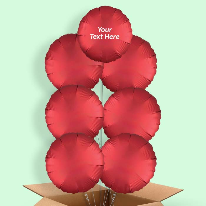 Red Satin Circle Balloon in a Box