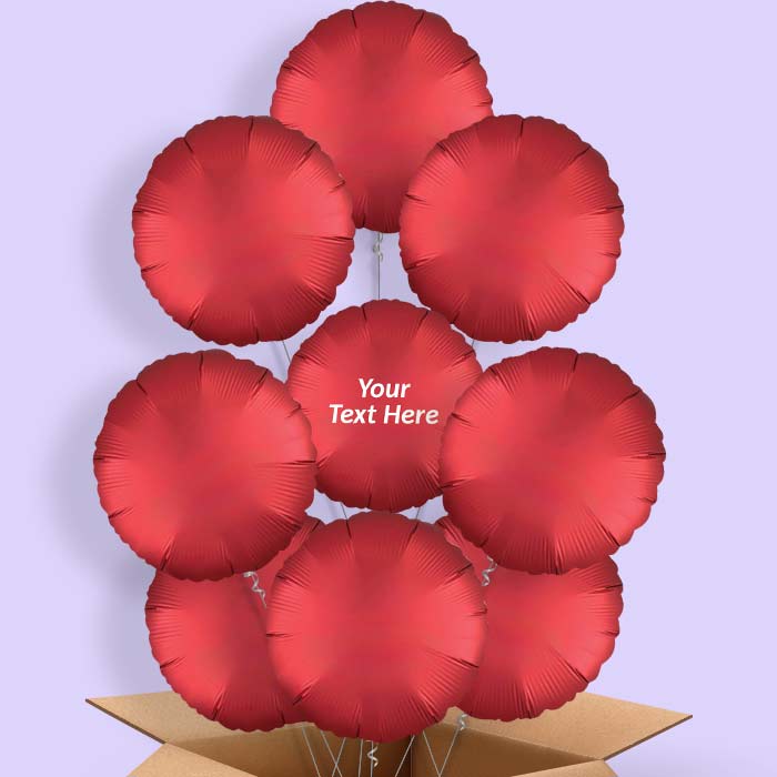 Red Satin Circle Balloon in a Box - 9 Balloon | Small Indoor Plants