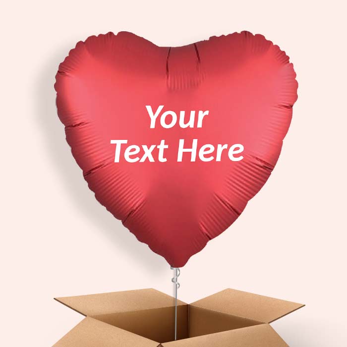 Red Satin Heart Balloon in a Box - 1 Balloon | Small Indoor Plants