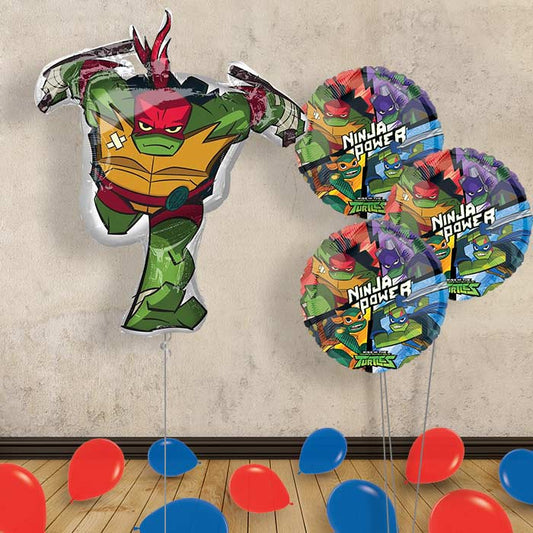 TMNT Raphael Inflated Helium Balloons Delivered - Themed Bouquet and Latex | Small Indoor Plants
