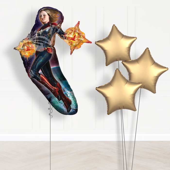 Captain Marvel Helium Balloons Bouquet