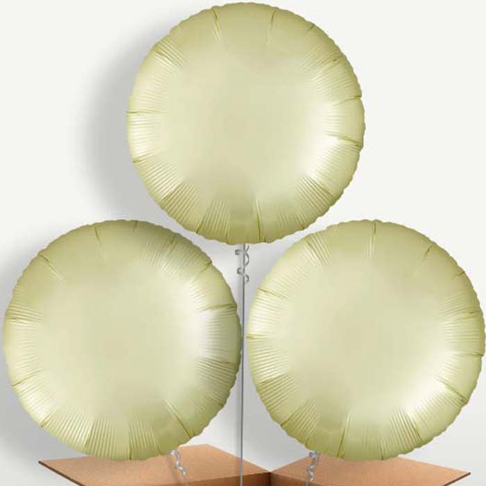Pastel Yellow Satin Circle Balloon Bunch | Small Indoor Plants
