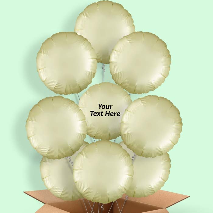 Pastel Yellow Satin Circle Balloon in a Box - 9 Balloon | Small Indoor Plants