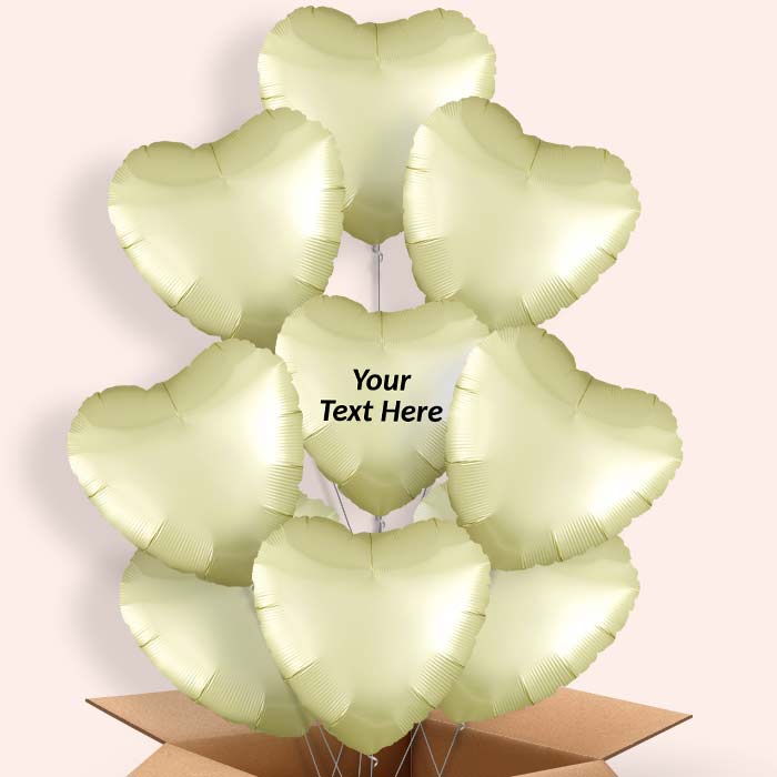 Pastel Yellow Satin Heart Balloon in a Box - 9 Balloon | Small Indoor Plants