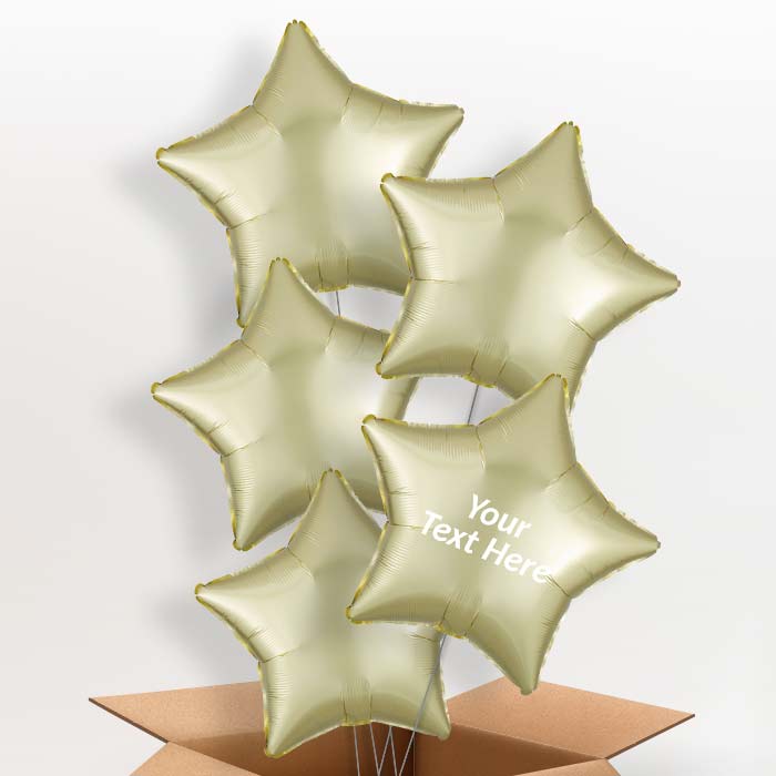 Pastel Yellow Satin Star Balloon in a Box - 5 Balloon | Small Indoor Plants