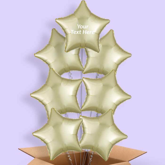 Pastel Yellow Satin Star Balloon in a Box - 7 Balloon | Small Indoor Plants