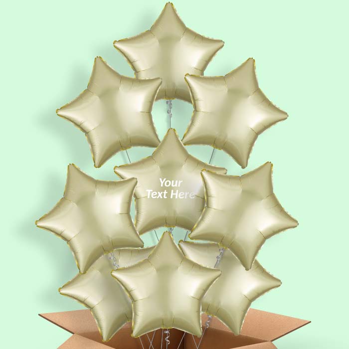 Pastel Yellow Satin Star Balloon in a Box - 9 Balloon | Small Indoor Plants