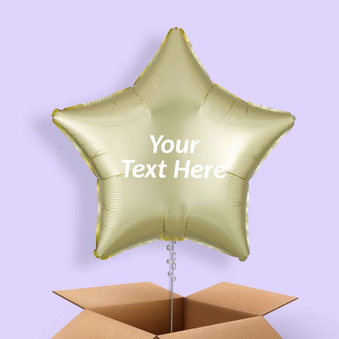 Pastel Yellow Satin Star Balloon in a Box - 1 Balloon | Small Indoor Plants