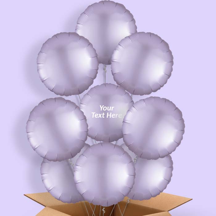 Pastel Lilac | Purple Satin Circle Balloon in a Box - 9 Balloon | Small Indoor Plants