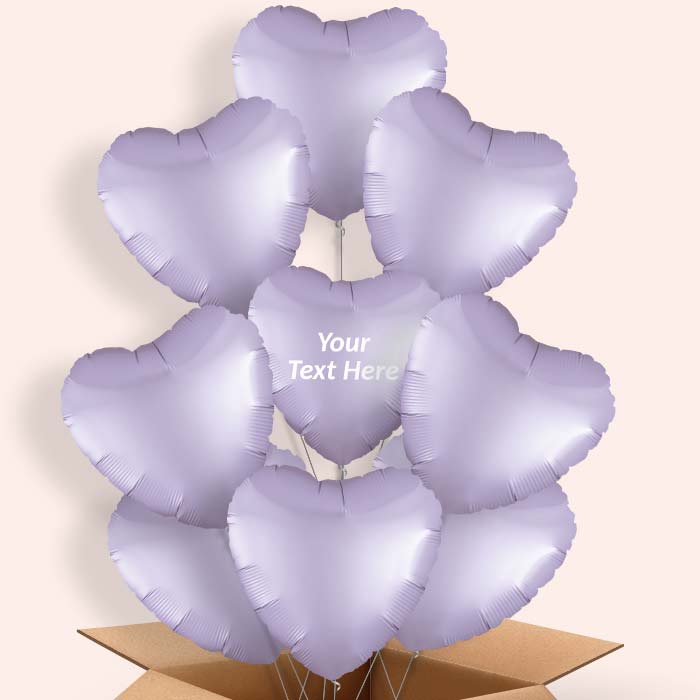 Personalised Lilac Heart Balloon in a Box - 9 Balloon | Small Indoor Plants