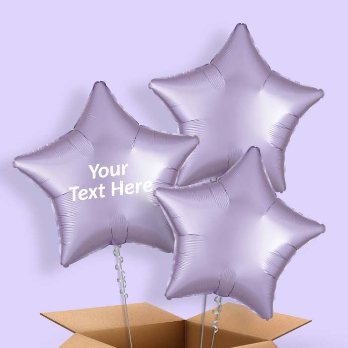 Pastel Lilac Star Balloon in a Box - 3 Balloon | Small Indoor Plants