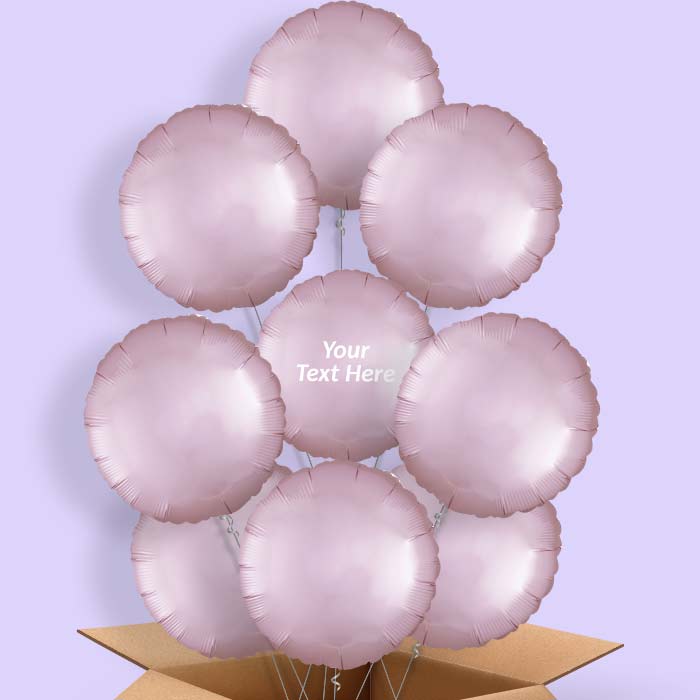 Pastel Pink Satin Circle Balloon in a Box - 9 Balloon | Small Indoor Plants