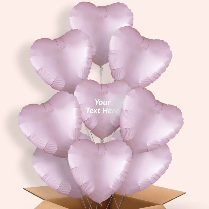 Pastel Pink Satin Heart Balloon in a Box - 9 Balloon | Small Indoor Plants