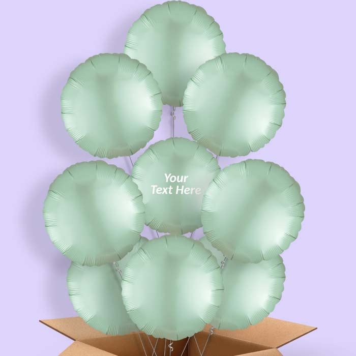 Mint Green Satin Circle Balloon in a Box - 9 Balloon | Small Indoor Plants
