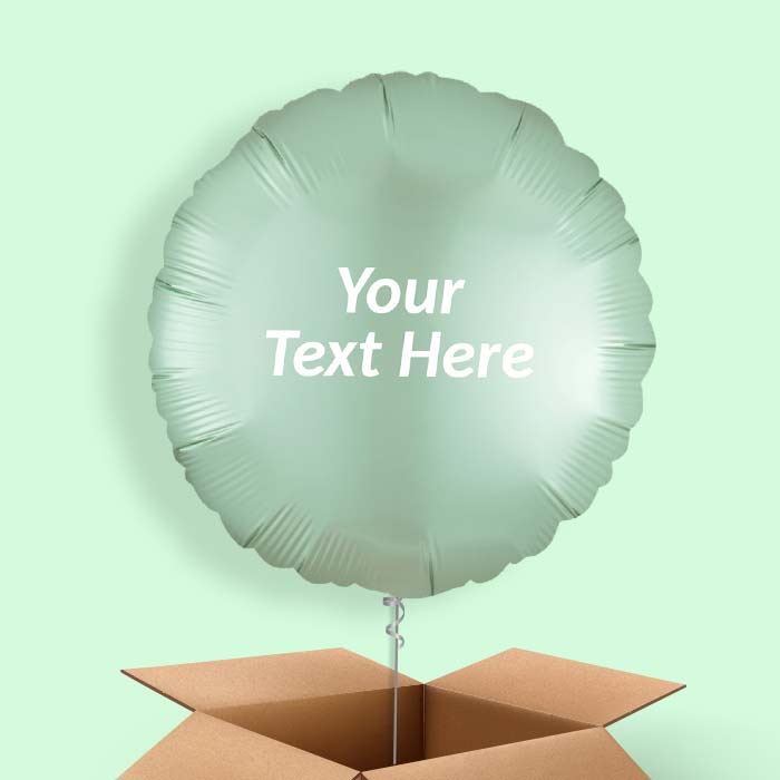 Mint Green Satin Circle Balloon in a Box - 1 Balloon | Small Indoor Plants