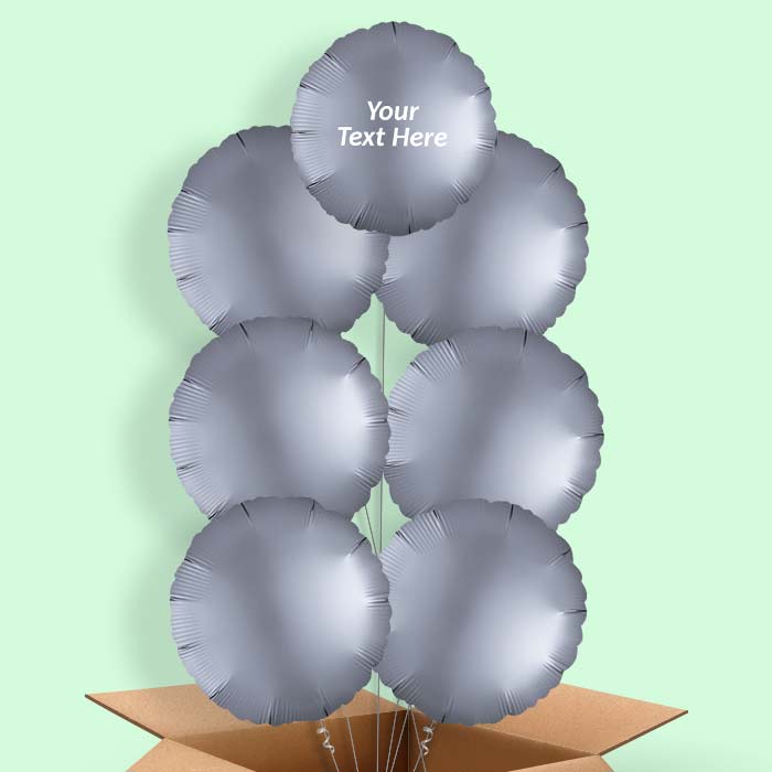 Graphite | Grey Satin Circle Balloon in a Box