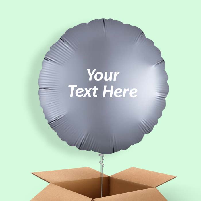 Graphite | Grey Satin Circle Balloon in a Box