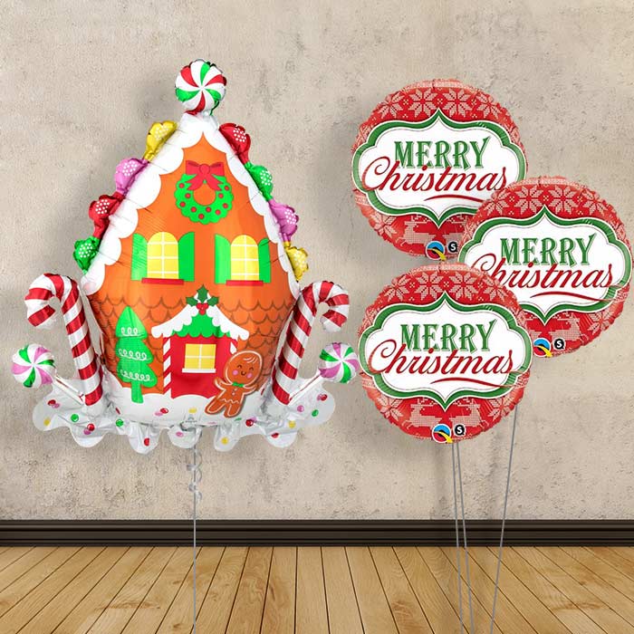 Gingerbread House Balloons Bouquet in a Box