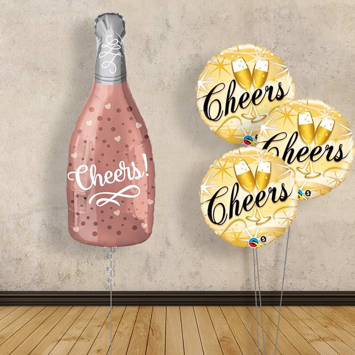 Rose Gold Champagne Bottle Balloon Display
