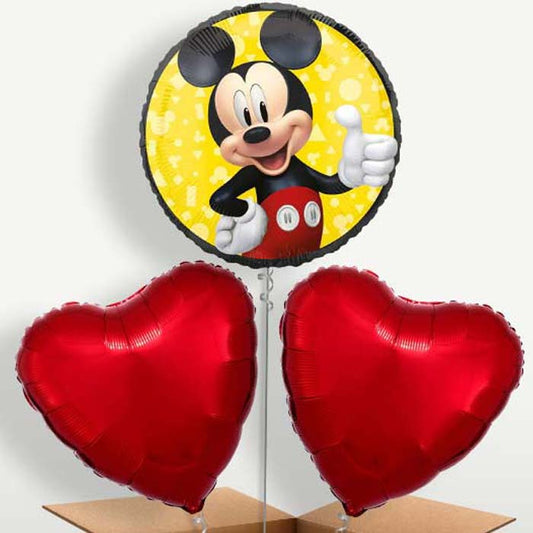 Mickey Mouse Black Balloon Bunches inflated with Helium | Small Indoor Plants