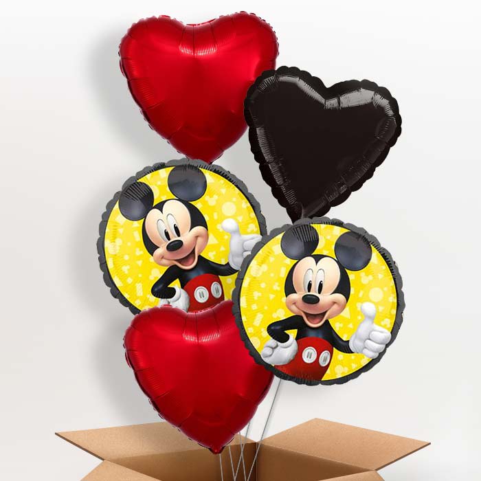 Mickey Mouse Black Balloon in a Box - 5 Balloon | Small Indoor Plants