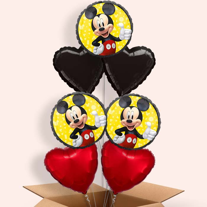 Mickey Mouse Black Balloon in a Box - 7 Balloon | Small Indoor Plants