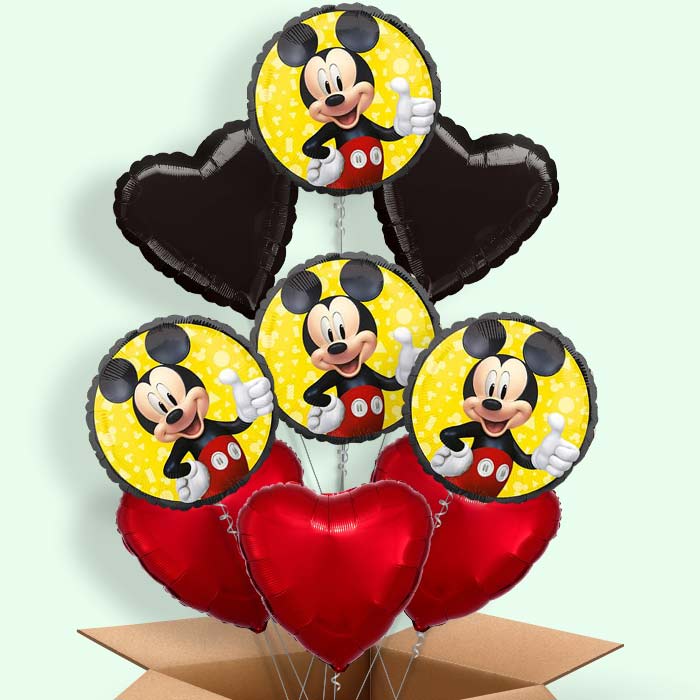 Mickey Mouse Black Balloon in a Box - 9 Balloon | Small Indoor Plants