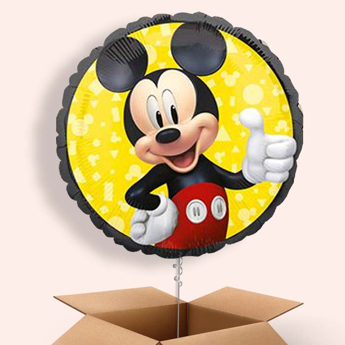 Mickey Mouse Black Balloon in a Box - 1 Balloon | Small Indoor Plants