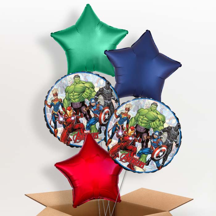 Power Marvel Avengers Balloons in a Box - 5 Balloon | Small Indoor Plants