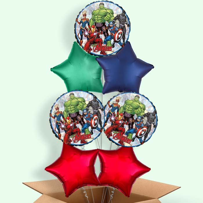 Power Marvel Avengers Balloons in a Box - 7 Balloon | Small Indoor Plants