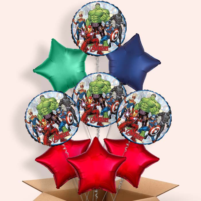 Power Marvel Avengers Balloons in a Box - 9 Balloon | Small Indoor Plants