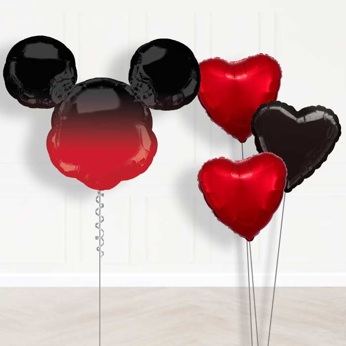 Mickey Mouse Birthday Balloon Bouquet - Plain Bouquet | Small Indoor Plants