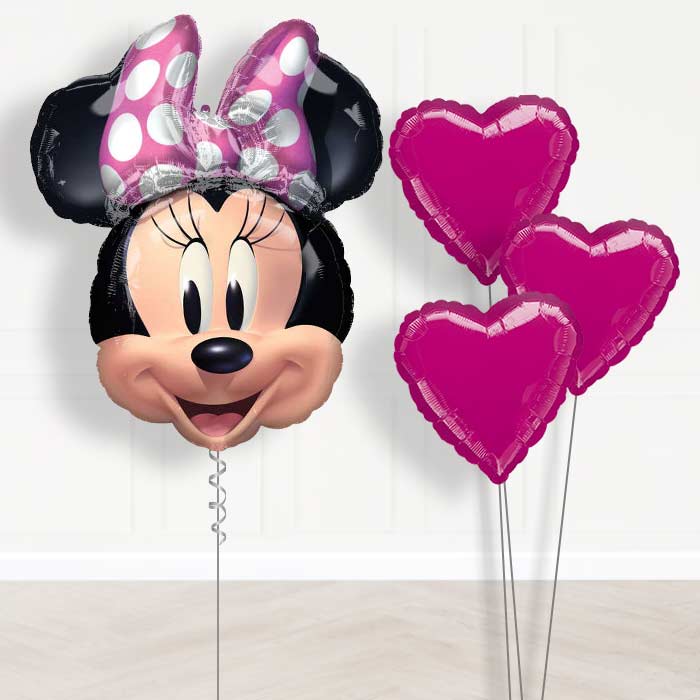 Minnie Mouse Helium Balloon Bouquet Delivered - Plain Bouquet | Small Indoor Plants