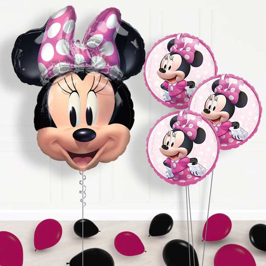 Minnie Mouse Helium Balloon Bouquet Delivered - Themed Bouquet and Latex | Small Indoor Plants