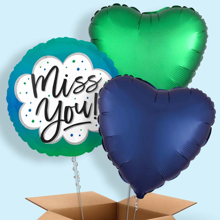 Miss You Balloon in a Box - 3 Balloon | Small Indoor Plants