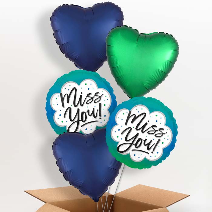 Miss You Balloon in a Box - 5 Balloon | Small Indoor Plants
