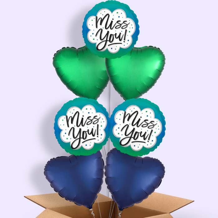 Miss You Balloon in a Box - 7 Balloon | Small Indoor Plants