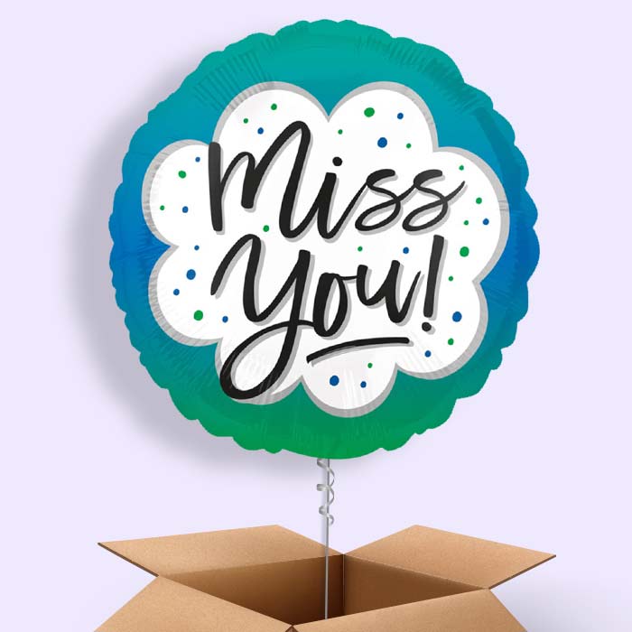 Miss You Balloon in a Box - 1 Balloon | Small Indoor Plants